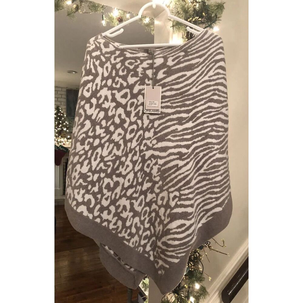 NWT Barefoot Dreams COZYCHIC Ultra Light Ocean Breeze PONCHO GRAY $118